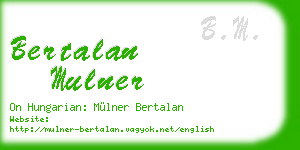 bertalan mulner business card