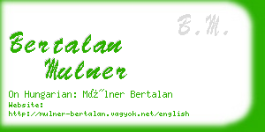 bertalan mulner business card